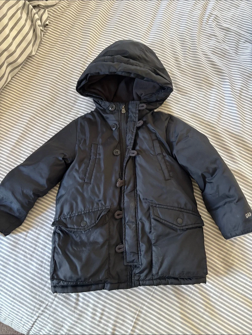 GAP Black Hooded Puffer Coat for Kids